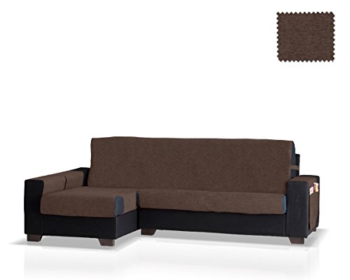 JM Textil Funda de sofá Chaise Longue Pharma Brazo Izquierdo, Tamaño Grande (275 Cm.), Color Marrón