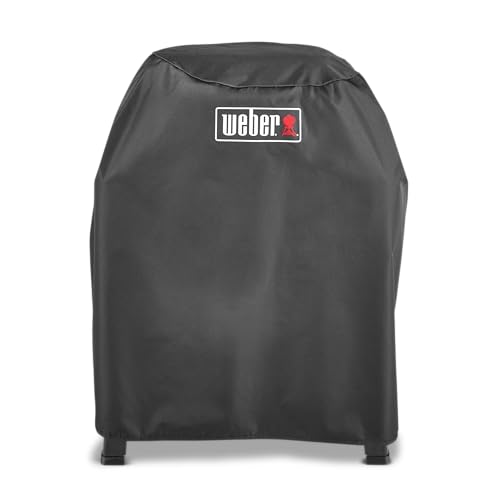 Weber Premium Grill Abdeckhaube für Lumin mit Stand atmungsaktiv UV- & wasserbeständig Schutz for Wind & Wetter mit Klettverschluss zum Befestigen - Schwarz (3401289)