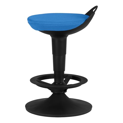 Image of Adjustable-Height Padded Lab Stool - Brilliant Blue