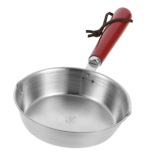 UKCOCO Sartén Pequeña Inoxidable Huevos y Tortillas Antiadherente Resistente Altas Temperaturas Portátil para Cocina y Aceite Caliente Mini Sartén