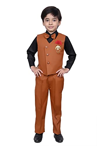 Image of 3-Piece Shirt, Trouser, Waistcoat with Bow-Tie Boy's Suit Set for Party, Wedding, Birthday VC405