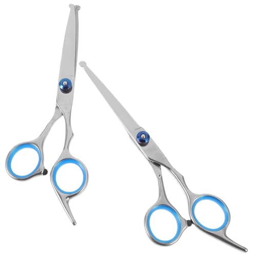 Healeved Stainless Steel Pet Hair Scissors 4.5 Inches Round Head Pet Hair Clippers Dog Grooming Shears Home and Professional Use