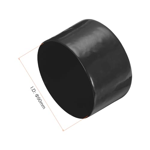 Image of uxcell 4pcs Rubber End Caps 90mm ID Vinyl Round End Cap Cover Screw Thread Protectors Black, 50mm Height