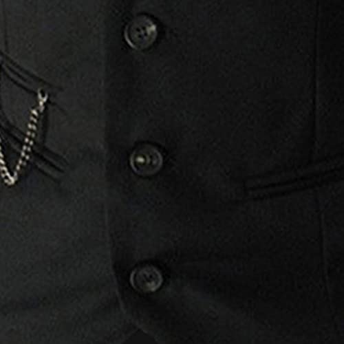 JEsilunmaMY Men's Slim Fit Suit Vest V-Neck 3 Button Business Waistcoat Formal Dress Vest with Pockets for Suit or Tuxedo3