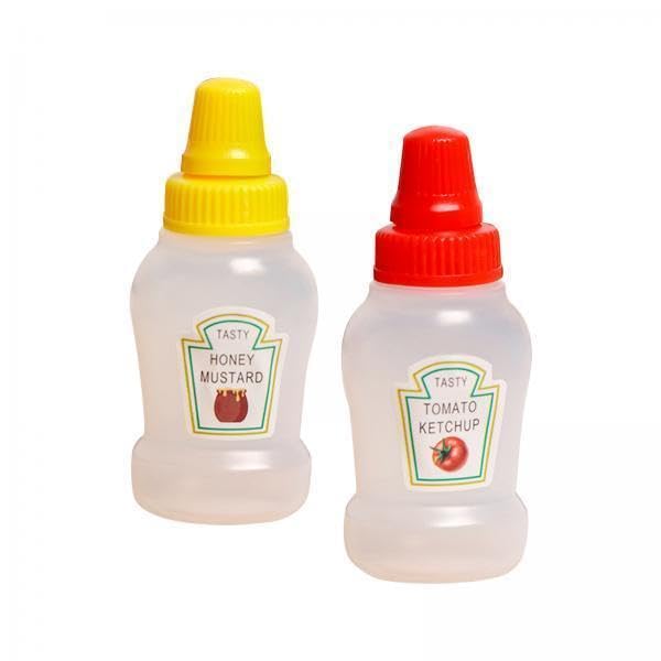 UJEAVETTE 4xMini Tomato Ketchup Bottle Containers Bottle for Kitchen BBQ Outdoor Ketchup and Salad-picture-29