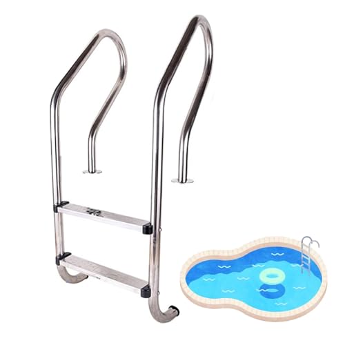 Échelle de piscine hors sol haute résistance avec marches et rampe