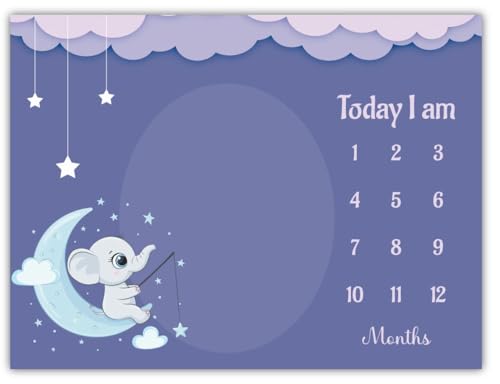 Image of Baby Monthly Milestone Blanket | 1-12 Months | Soft All-Season AC Blanket | Ideal for Newborn Boys & Girls | Perfect Growth Tracker & Photoshoot Prop with Little Star Catcher | 120x90 cm