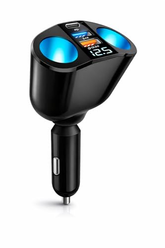 �J�[�`���[�W���[ 2026�N�V�A�b�v�O���[�h 5�|�[�g �V�K�[�\�P�b�g���z��AQC3.0��PD 20W �������J�[�`���[�W���[�A�f���A���V�K�[���C�^�[�v���O���ځALED�d���v�t��iPhone 14 Pro�EiPad�E�h���C�u���R�[�_�[�EGPS�Ή��iPD�{Q