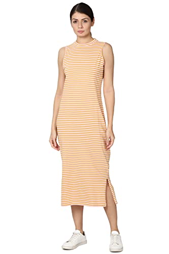 Image of Van Heusen Mirako Women's Cotton Sheath Knee-Length Casual Dress