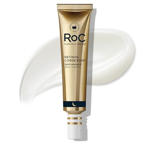 RoC Retinol Correxion Night Cream for Deep Wrinkles, Anti Aging Skincare Treatment Women and Men, 1.0 oz (Packaging May Vary)