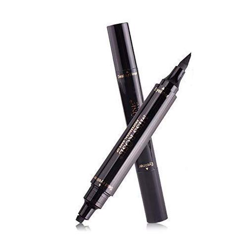 Miss Rose New Waterproof Eyes Liner Liquid Double-Ended Make Up Eyeliner Pencil 3.5ml (Black)