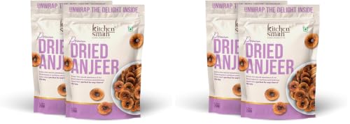 Image of KitchenSmith Premium Anjeer Dry Fruit - Pack of 4 (250gm Each) | Natural Anjeer, Figs & Dried Fig - Rich In Vitamins, Fiber, Calcium & Iron | Ideal For Healthy Snacking, Dieting & Breakfast
