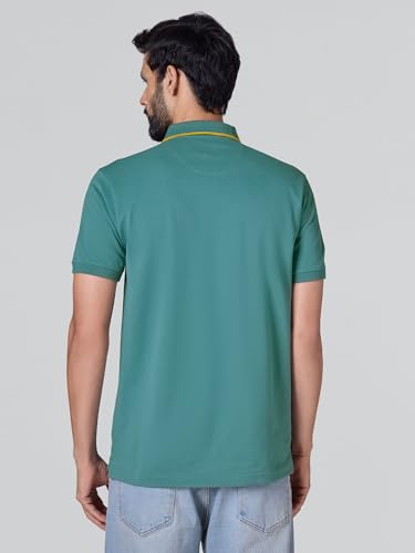 Image of XYXX Men's Apex Mercerized Cotton Striped Collar Pique Polo T-Shirt