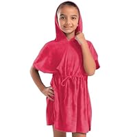 SHE BY MASH Kaftan INFANTIL Atoalhado Roupão Kids Saída de Praia para Menina, Rosa Avermelhado, G