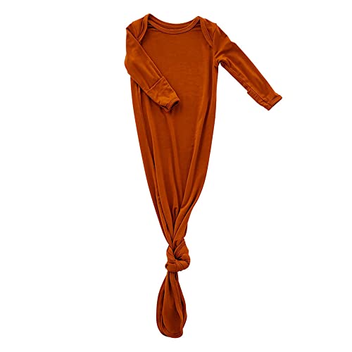 Image of Wallaby Kids Extra Tall Knotted Baby Gown, Super Soft Bamboo Newborn Sleeper for Baby Girl and Boy
