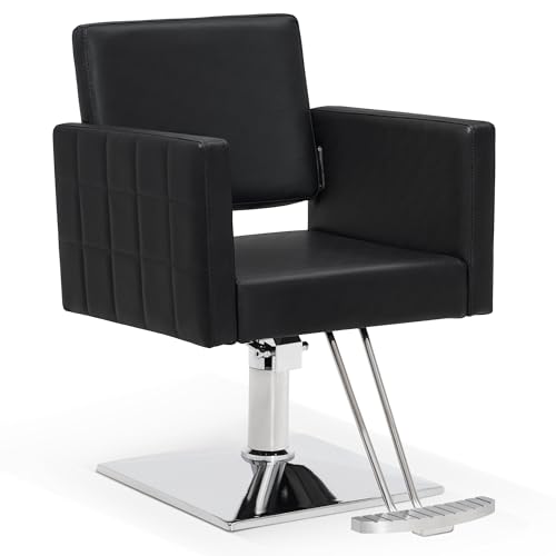 BarberPub Salon Chair for Hair Stylist 360 Degree Swivel 8821Black | PVC Leather 330 lbs Capacity Easy to Clean 360 Rotation Adjustable Height For Barbershop&Home Salon Adult product thumbnail 9