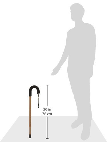 DMI Deluxe Adjustable Metal Classic Walking Cane, Walking Stick, Foam Padded Grip, Bronze