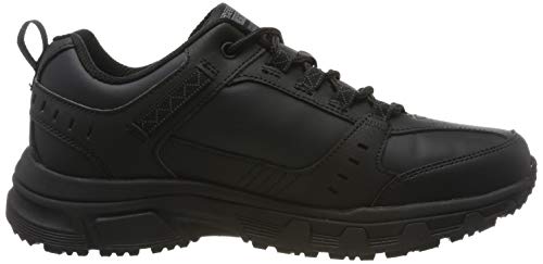 Skechers Homme Oak Canyon - Redwick Baskets, Noir Black Leather Synthetic Textile Black Trim Bbk, 44 EU