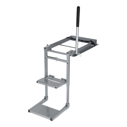 Aluminum Foldable Tailgate Ladder Rack Rung Retractable Truck Tailgate Step with Two-Step Pedals Tailgate Ladder Foldable with Stable Handrails and Wide Pedals Capable of Supporting 300 Pounds