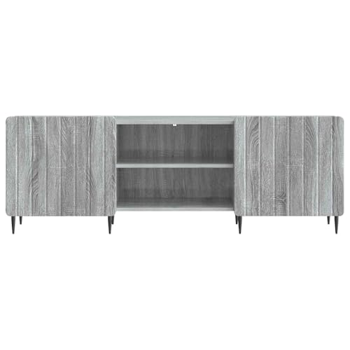 Meuble TV gris Sonoma résistant pour ranger console et décodeur