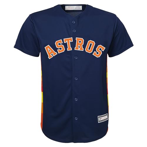 OuterStuff Jose Altuve Houston Astros MLB Kids Youth 8-20 Navy Alternate Player Jersey, Azul marino,