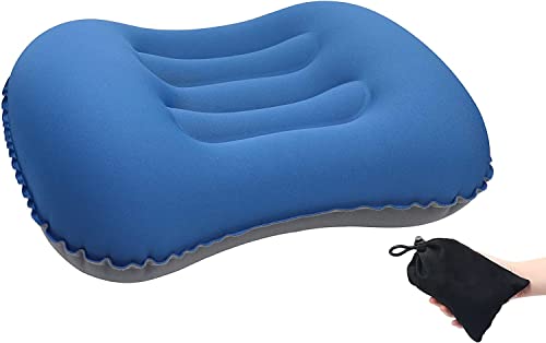 La Mejor Lista de Camas y almohadas hinchables y accesorios al mejor precio. 50 AZULDIMEN Almohadas inflables ultraligeras para Acampar: Almohada ergonómica comprimible para Soporte Lumbar y para el Cuello Mientras acampa, Hace mochileros, Caminatas (Azul)