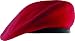 Unlined Beret with Leather Sweatband (7 1/2, Scarlet)
