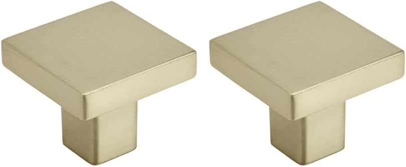 Amerock Pomo de gabinete  Champán dorado  1-316 pulgadas (1.181 in) de longitud  Monumento  Paquete de 2  Perilla de cajón  Herrajes para gabinete