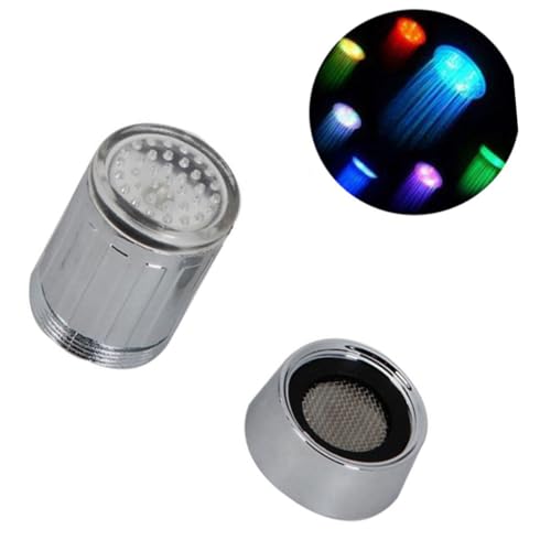 Uonlytech Robinet Led Avec Embout Lumineux 7 Couleurs Pour Cuisine Et Salle De Bain Aérateur Robinet Facile À Installer Résistant À La Corrosion Cascade...