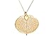 Real Aspen or Cottonwood Leaf Pendant Necklace, Gold, Silver, or Rose Gold Nature Jewelry for Fall Wedding