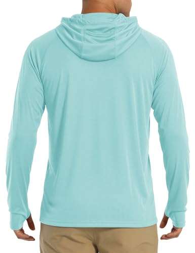 Image of MAGCOMSEN Men's Hooded UPF 50+ Sun Protection T Shirts Long Sleeve Athletic Fishing Shirts Rash Guards