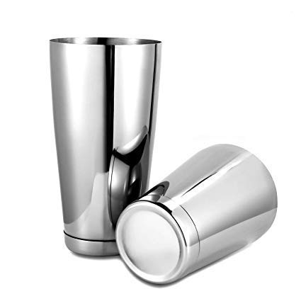 Rudra Exports Double Peg Measure 30 & 60 ml | Boston Shaker Kit with Hawthorne Strainer, Jigger & Bar Spoon for Drink Mixer | Bar Tending Set of 5 | (Size: 28oz and 18oz) - Image 3 thumbnail