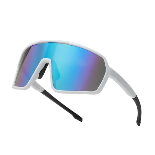 LJCZKA Sports Sunglasses for Women Men Oversized Square Frame Eyewear for Cycling Running Driving with UV400 Protection