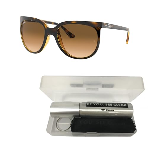 Ray-Ban RB4126 Sunglasses Bundle: RB 4126 CATS 1000 710/51 Cats 1000 Light Havana Clear G and Eyewear Cleaning Kit2