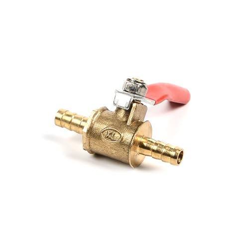 Brass Ball Valve 6mm Shut Off Valve Barbed Hose Pipe Joiner Faucet Connector Adapter for Water Gas Oil (Pack of 1)