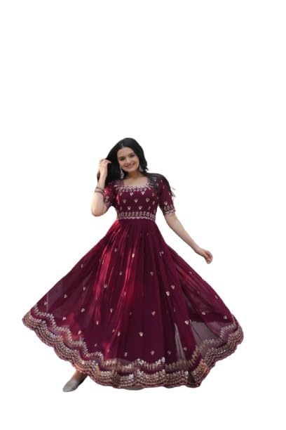 kalio Premium Designer Readymade Gown for Women | Luxury Zari Thread & Sequins Embroidery | Elegant Long Flared Party, Wedding-picture-16