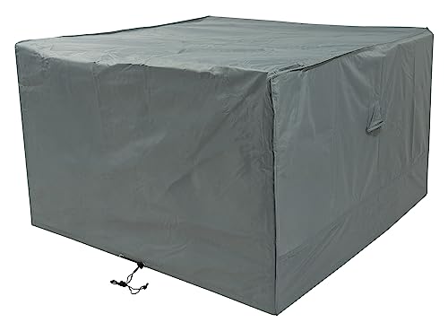 Woodside Grey Waterproof Heavy Duty Protective Outdoor Rattan Cube Set Cover, Garden Square Table & Chair Dining Set Cover