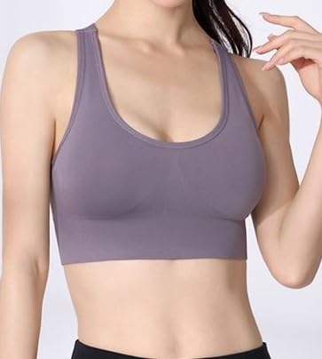 Women's Crisscross Sports Bras, 2-Pack/3-Pack, Seamless Padded Medium Impact Workout Bra, Strappy Back - Image 4