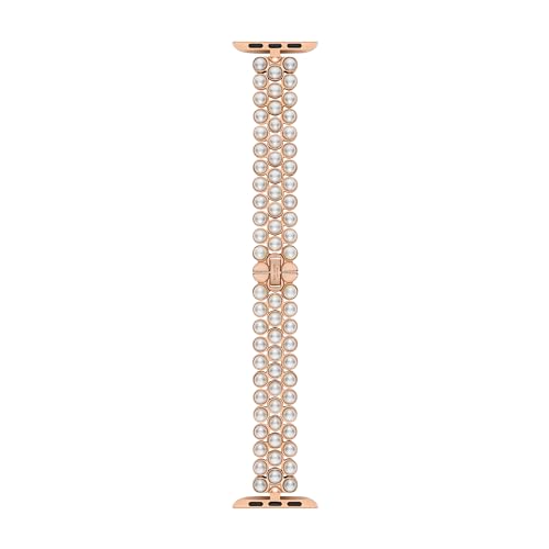 Kate Spade New York Correa de piel para mujer de 38 mm/40 mm/41 mm para Apple Watch®, con hebilla de correa de una sola punta, One Size, Acero inoxidable para adultos, Sin piedra preciosa