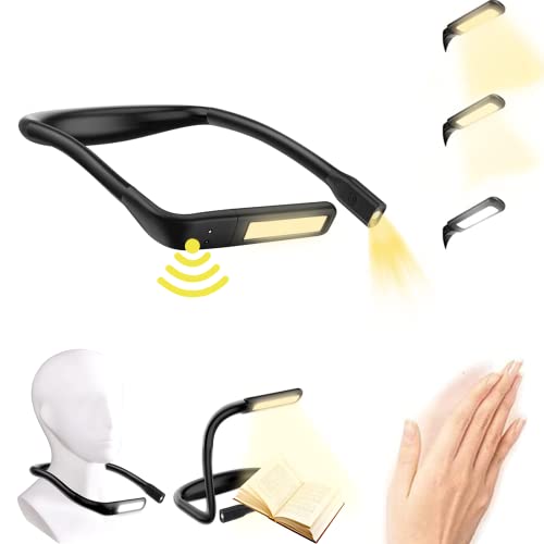 Aosethefrt Hals Leselampe LED Buchlampe, Bewegungssensor, 3 Farben, 80...