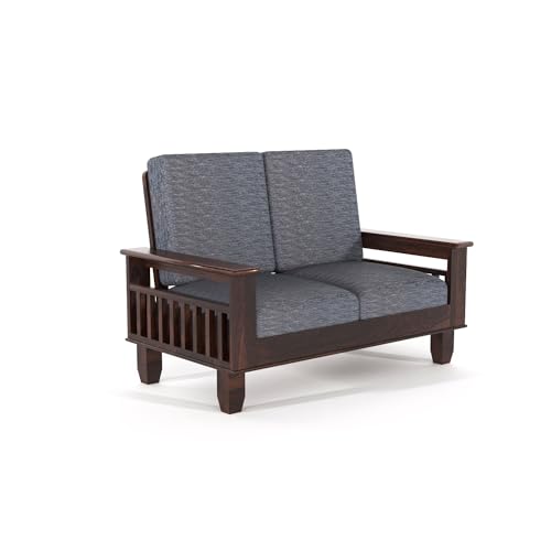 Image of Wooden Sofa Set 6 Seater Sofa for Living Room and Office | Sheesham Wood Sofa 3+2+1 Sofa Set with Cushions in (PG- Walnut Finish)