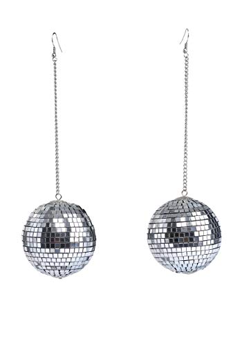 1960s Mod Disco Ball Earrings Standard Silver
