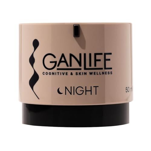 GANLIFE Crema de Noche Anti-envejecimiento Relajante con Antioxidantes, Crema Antiarrugas con Ylang-Ylang, Resveratrol, Zanthalene, Ácido Hialurónico, Tratamiento Intensivo Antiedad 50 ml