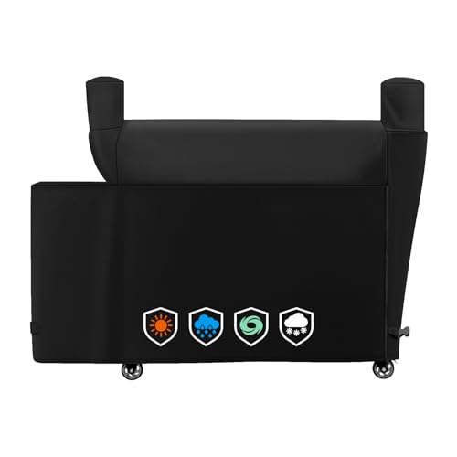 EZ-DONGTENG Heavy-Duty 600D Grill Cover fit for Recteq DualFire 1200 Wood Pellet Grill & Rec Tec DualFire RT-1200, Waterproof, UV and Fade Resistant