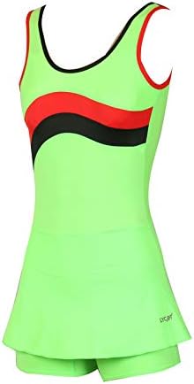 LYCOTGirls Spandex Sleeveless A-Line Top + Hot Shot Pattern Swimwear Green