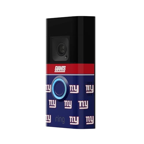 Image of All-New Limited Edition, Official NFL Faceplate for Ring Doorbells - Video Doorbell 3, Video Doorbell 3 Plus, Video Doorbell 4, Battery Doorbell Plus, and Battery Doorbell Pro | New York Giants