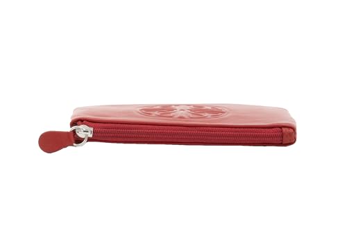 Briomhar Celtic Leather Coin Purse with RFID - Skinny Slim Flat Credit Card Holder for Women (Red)4