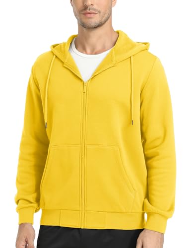MAGCOMSEN Men's Hoodies Full Zip Up Sweatshirt Fleece Lined Midweigt Hooded Jacket with Pockets Casual Sports Sweater2