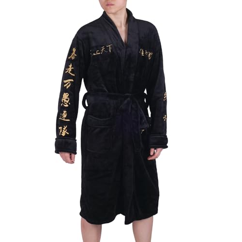 CoolChange Albornoz Toman con caracteres bordados para fans de Tokyo Revengers | Tallas: S/M, L/XL, Negro , M