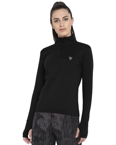 Image of EYEBOGLER Solid Women High Neck Full Sleeve Regular Fit Top